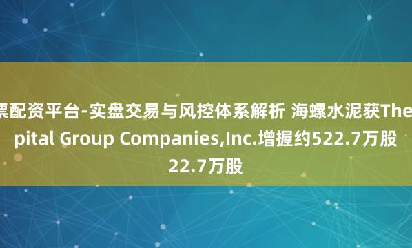 股票配资平台-实盘交易与风控体系解析 海螺水泥获The Capital Group Companies,Inc.增握约522.7万股