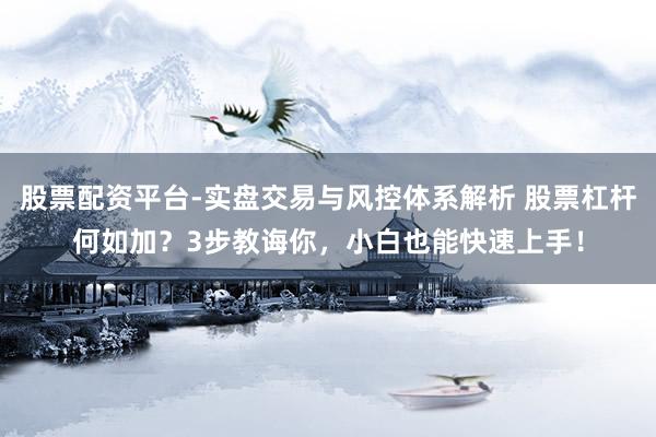 股票配资平台-实盘交易与风控体系解析 股票杠杆何如加？3步教诲你，小白也能快速上手！